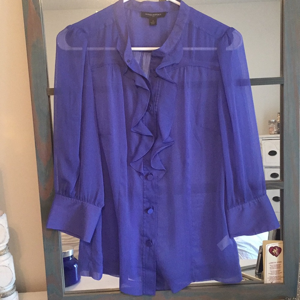Sheer periwinkle top