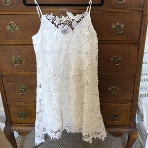 White lace fully lined dress