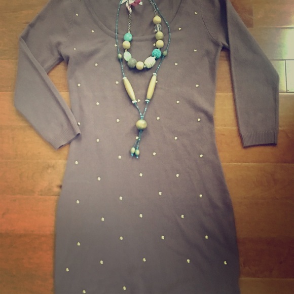 Derek Heart Dresses & Skirts - Mini sweater dress with gold studs