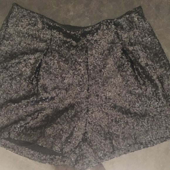 Aqua Pants - Aqua Sequin Black Shorts