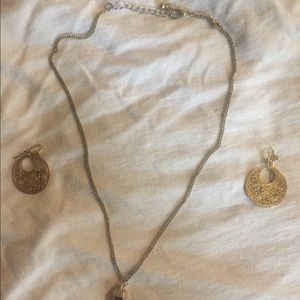 Earrings and necklace