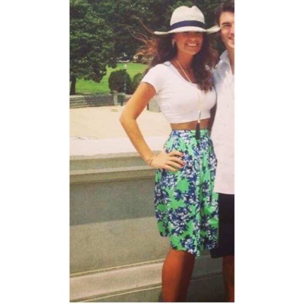 J.Crew floral flowy midi skirt