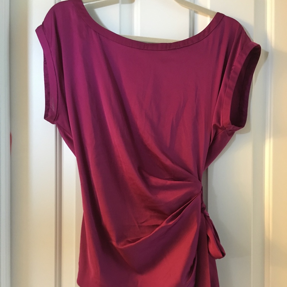 Beautiful silk magenta wrap top