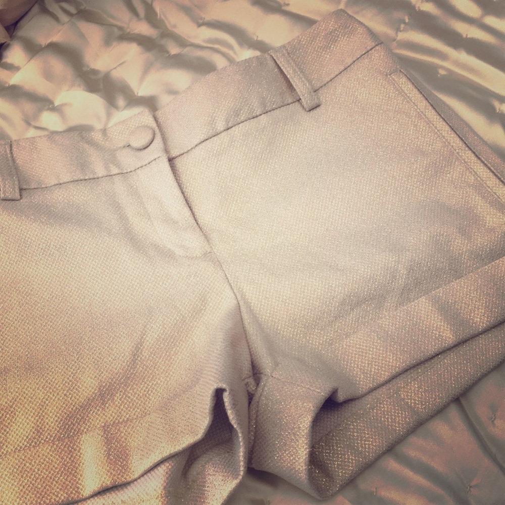 Gold Metallic Dress Shorts by Express