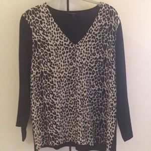 Club Monaco leopard print silk blouse
