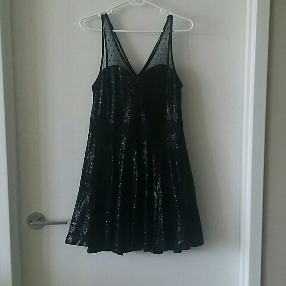 Express Sparkly Black Mini Dress