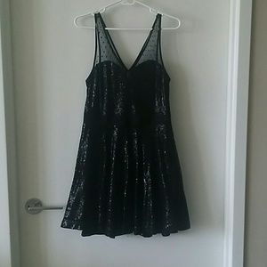 Express Sparkly Black Mini Dress