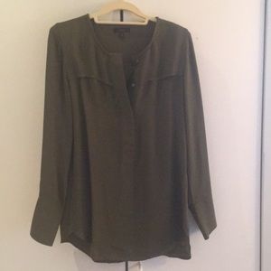 J Crew olive green tunic blouse