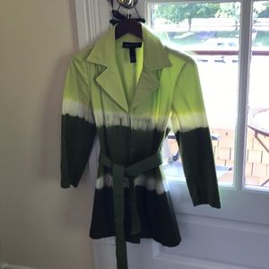 INC tie dye washed green jacket
