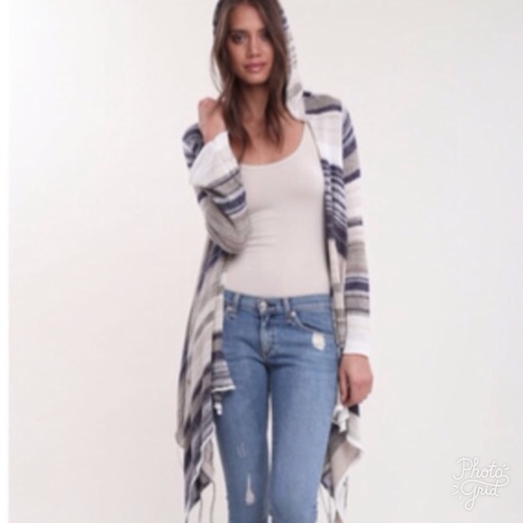 Goddis Sweaters - 🍃💕NWT Goddis Hooded Drape Fringe Boho Cardigan