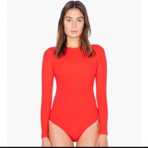 Aa red classic long sleeve bodysuit