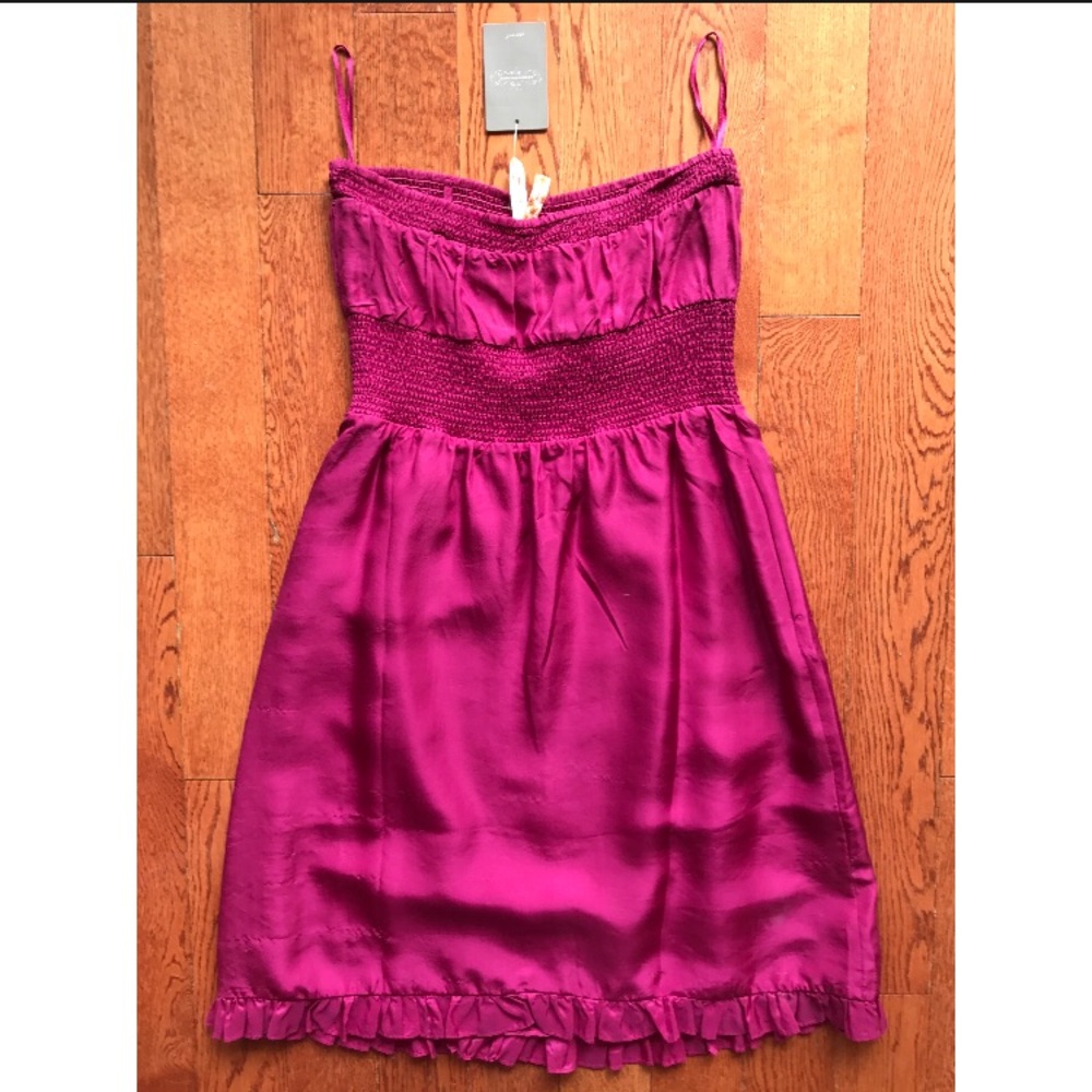 Silk Fuchsia Convertible Strapless Dress