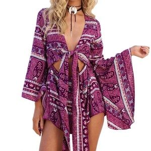 Boho, Tie-Up Romper