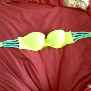 Victoria Secret 34B lime & blue swim bandeau