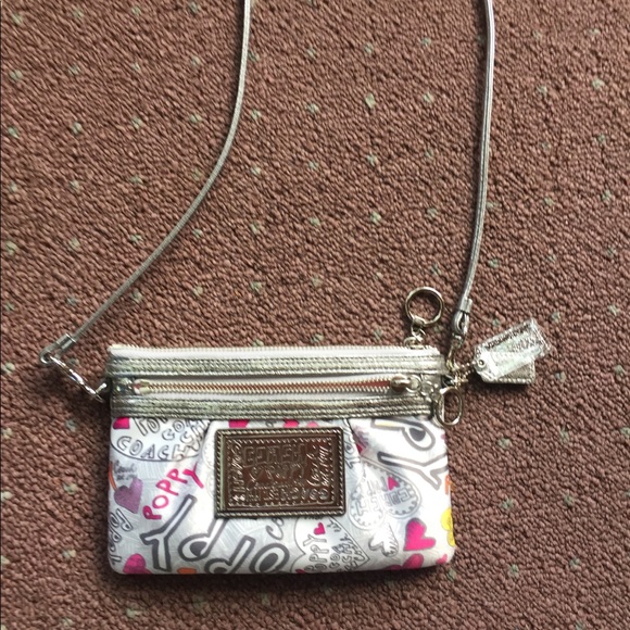 Coach Handbags - Clearance Coach Silver Poppy Graffiti CrossBodyBag