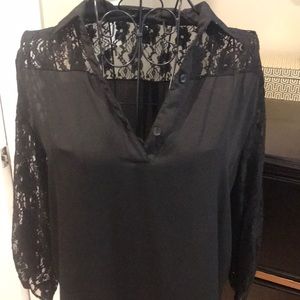 Lace Detail black shirt