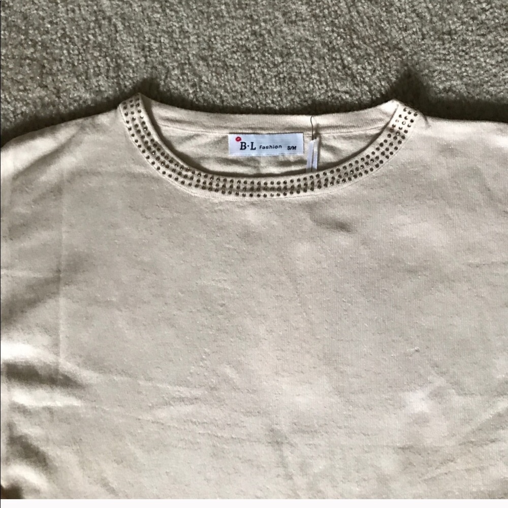 NWOT Tan/Cream Top/Mini Dress - Picture 3 of 4