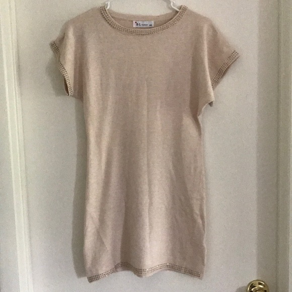 NWOT Tan/Cream Top/Mini Dress - Picture 2 of 4