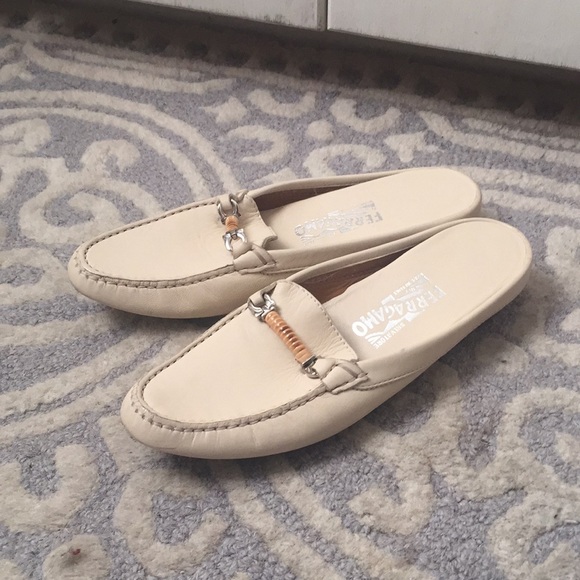 cream loafer mules