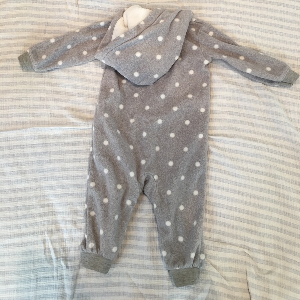 Carters grey fleece one-piece girl 6-9 months - Picture 3 of 3
