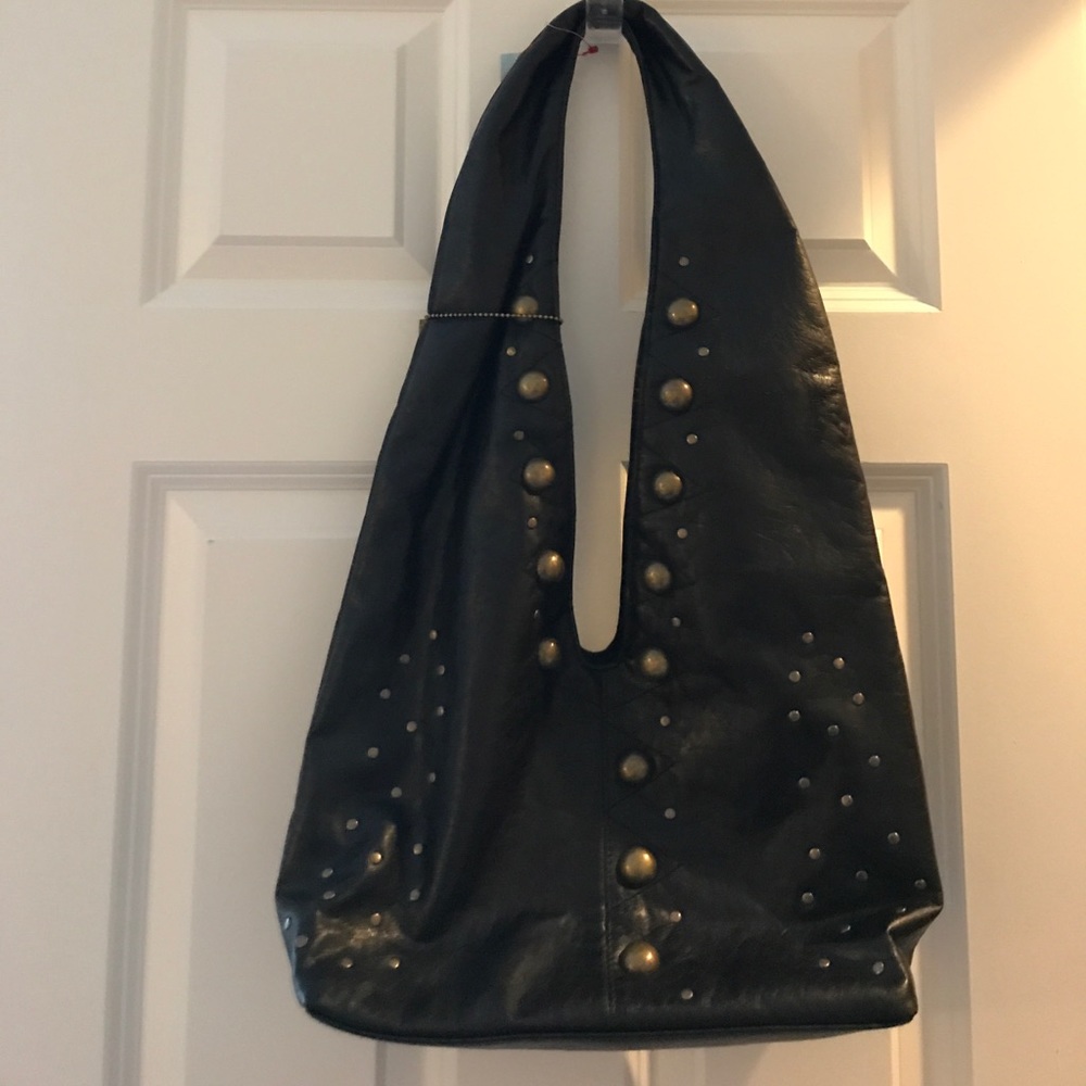 Black purse with studded design