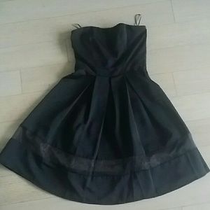 Express Mesh Panel Strapless Dress