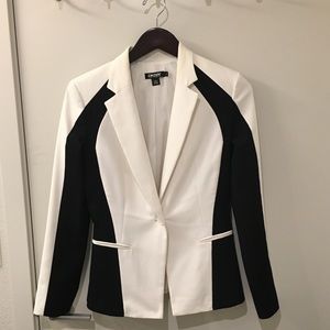 Black and white blazer