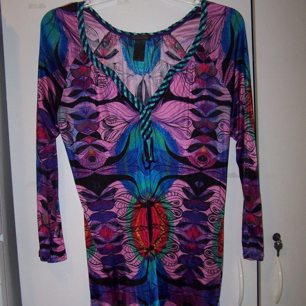 Custo Barcelona Slinky Dress / Tunic Bright Multoc