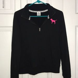 Black Half-zipped VS PINK sweatshirt