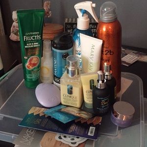 Lot of face and hair care.