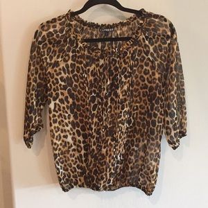 Leopard print blouse size small