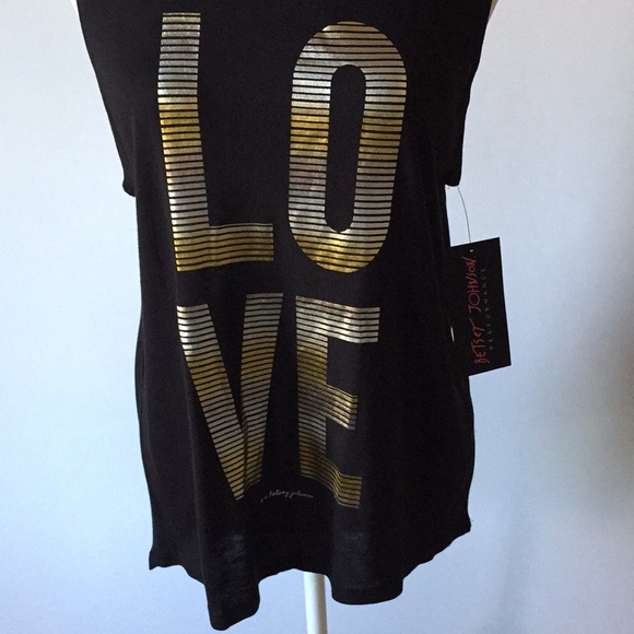 NWT Betsey Johnson Performance Love Muscle Tee - Picture 3 of 8