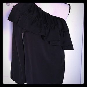 Judith March black one sleeve blouse