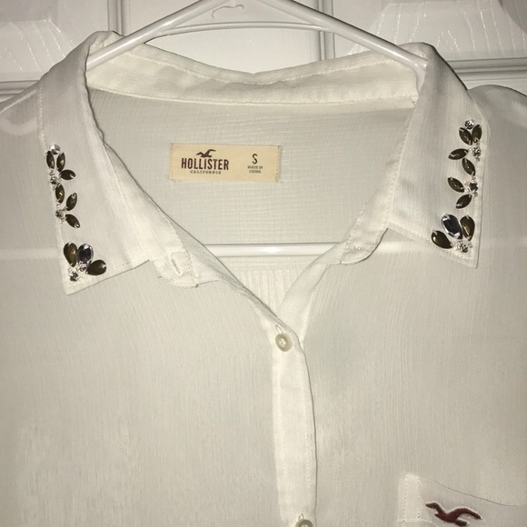 Hollister White see through button down - Picture 2 of 4