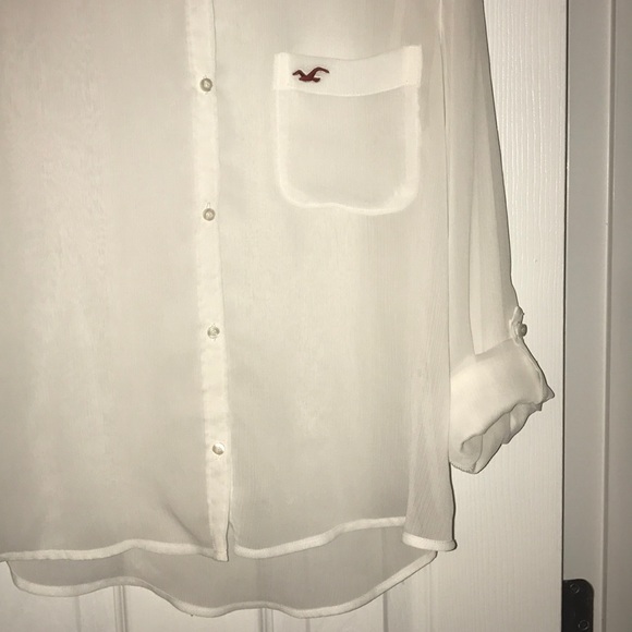 Hollister White see through button down - Picture 4 of 4