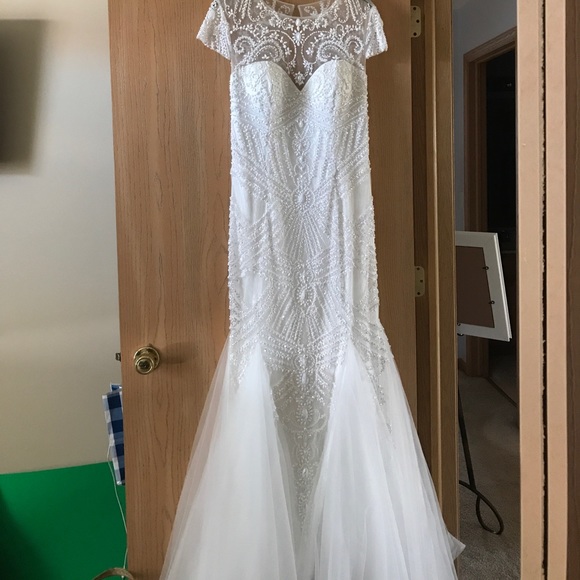 Sherri Hill Dresses & Skirts - Sherry Hill  Ivory Mermaid Lace Crystal Wedding Dr