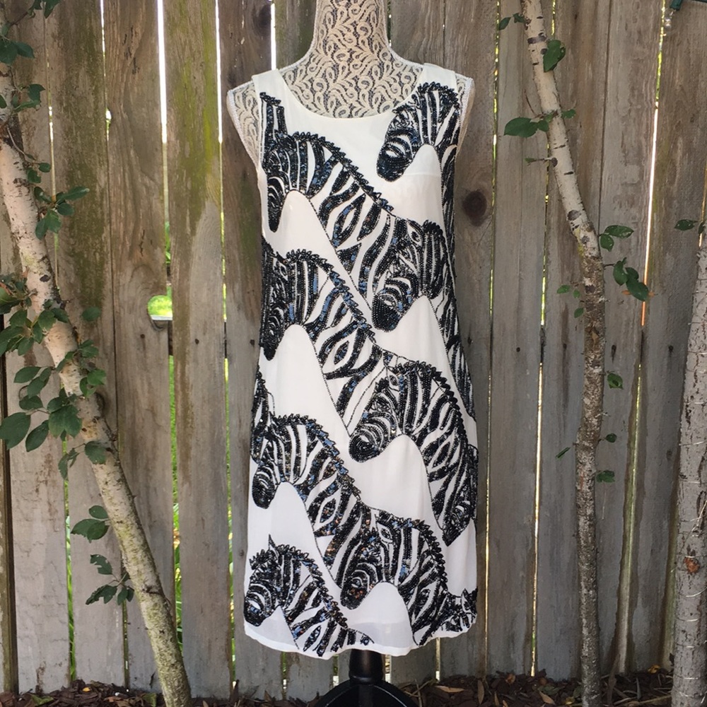 RARE Anthropologie zebra equus dress by Mauve