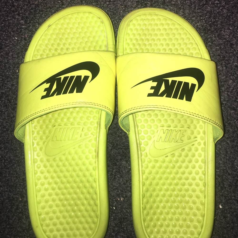 SUPER SALE ✨Lime green nike slides