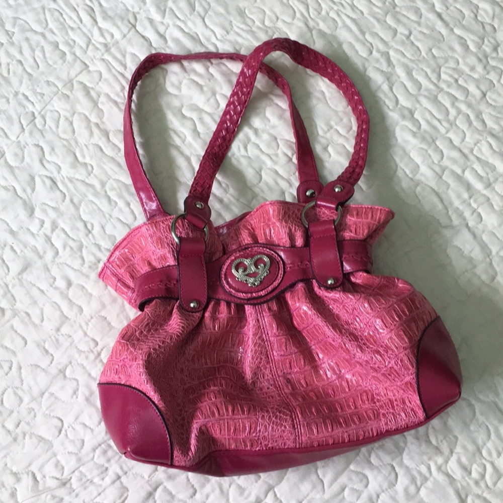 Fuchsia and pink medium size hand bag purse