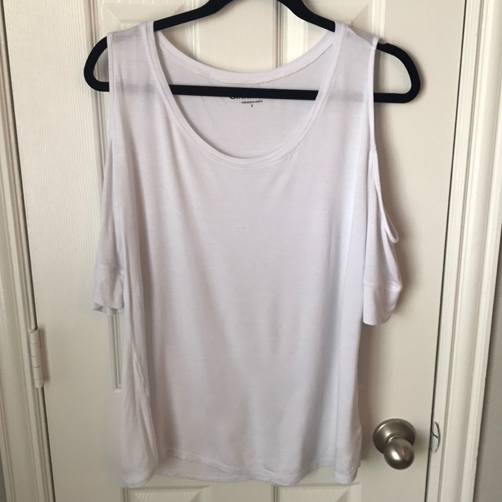 Gianni Bini White Cold Shoulder Top