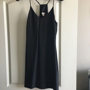 J Crew black racerback slip dress