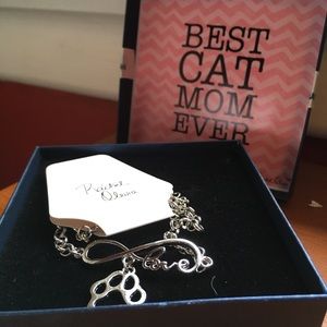 🐾pawprint/infinity bracelet in cat mom gift box