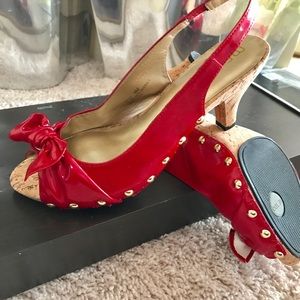 ME TOO Red Slingback Payton Heels