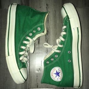Green Converse high tops