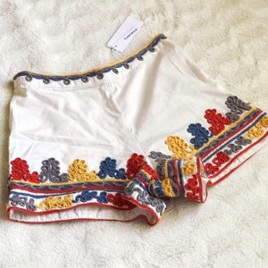 Embroidered high waisted shorts