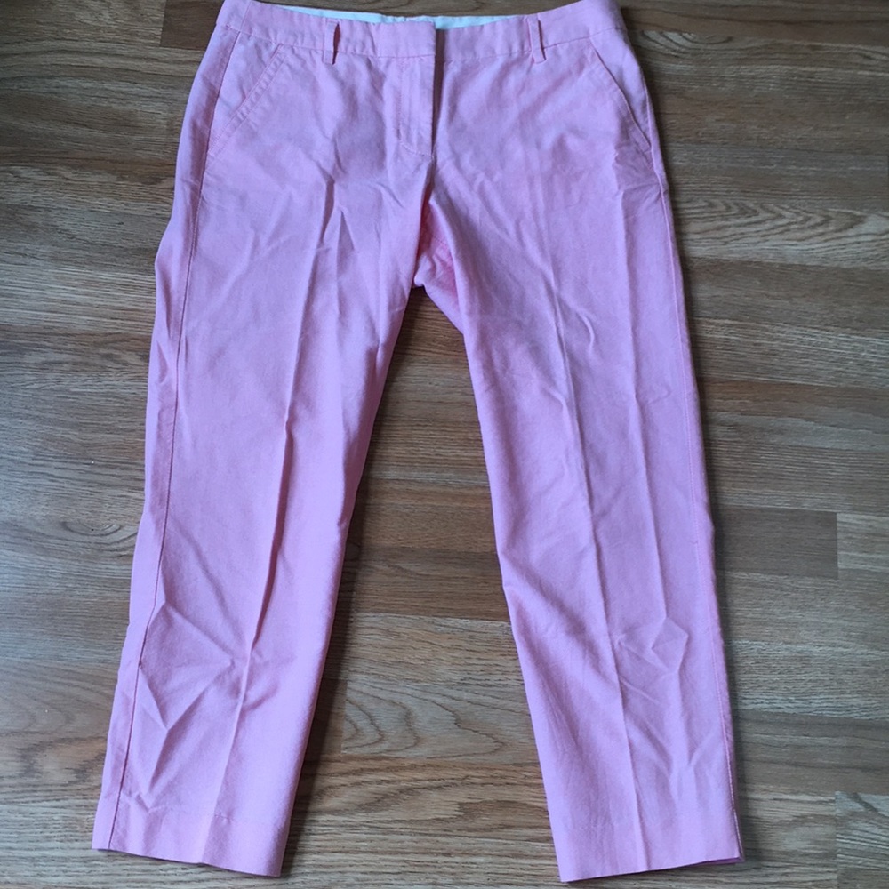 Pink ankle cut J Crew pants