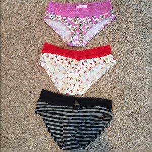 Set of 3 Victoria's Secret Low Rise Hiphuggers