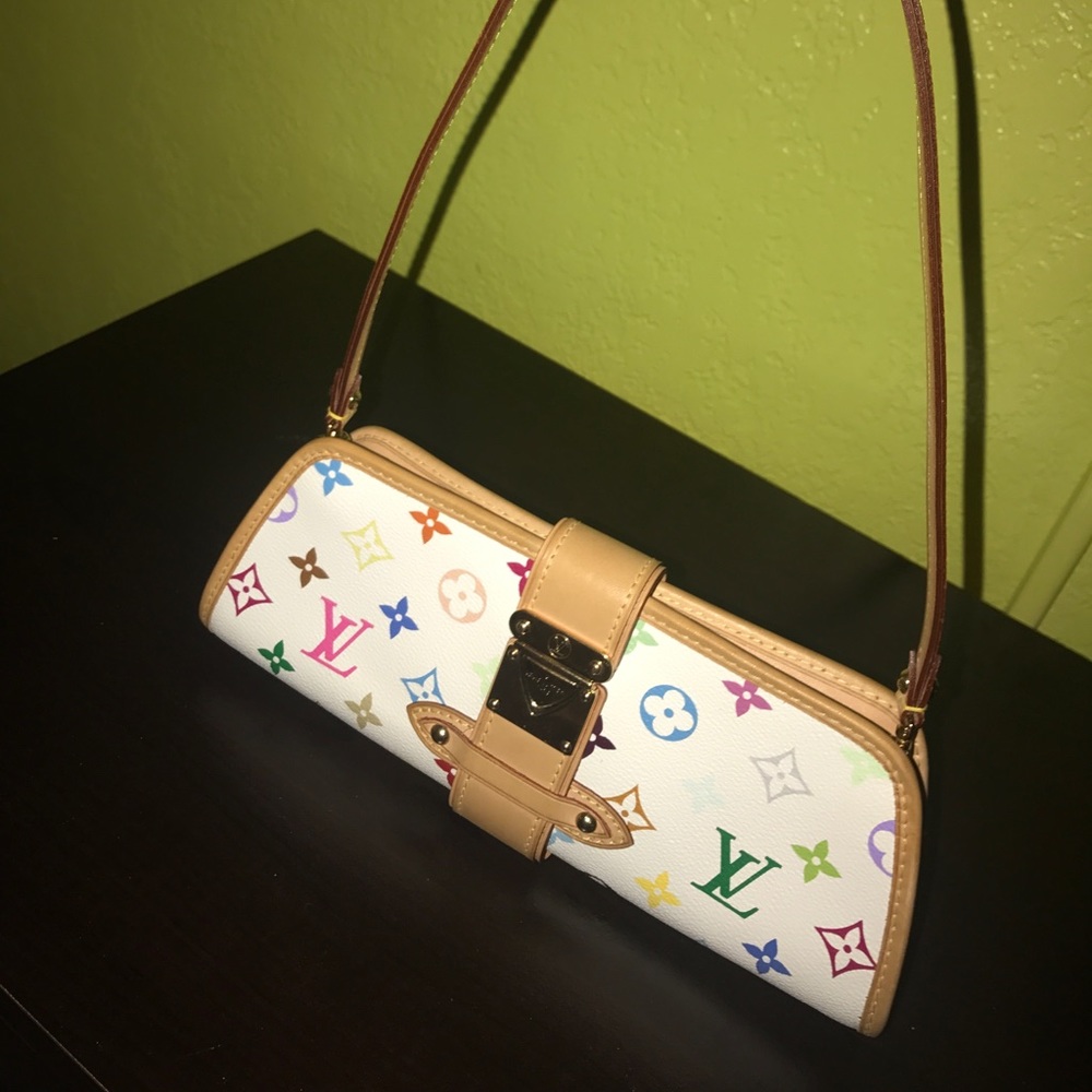 White Louis Vuitton Multicolor Shirley Bag