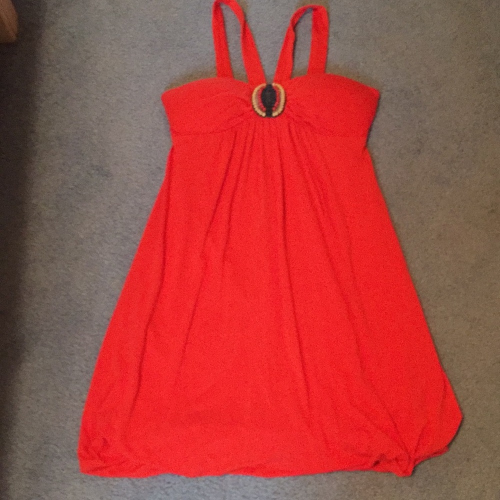 Orange Dress with Beading Embellishment