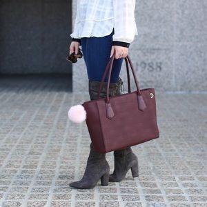 Dagne Dover Classic Tote in Oxblood